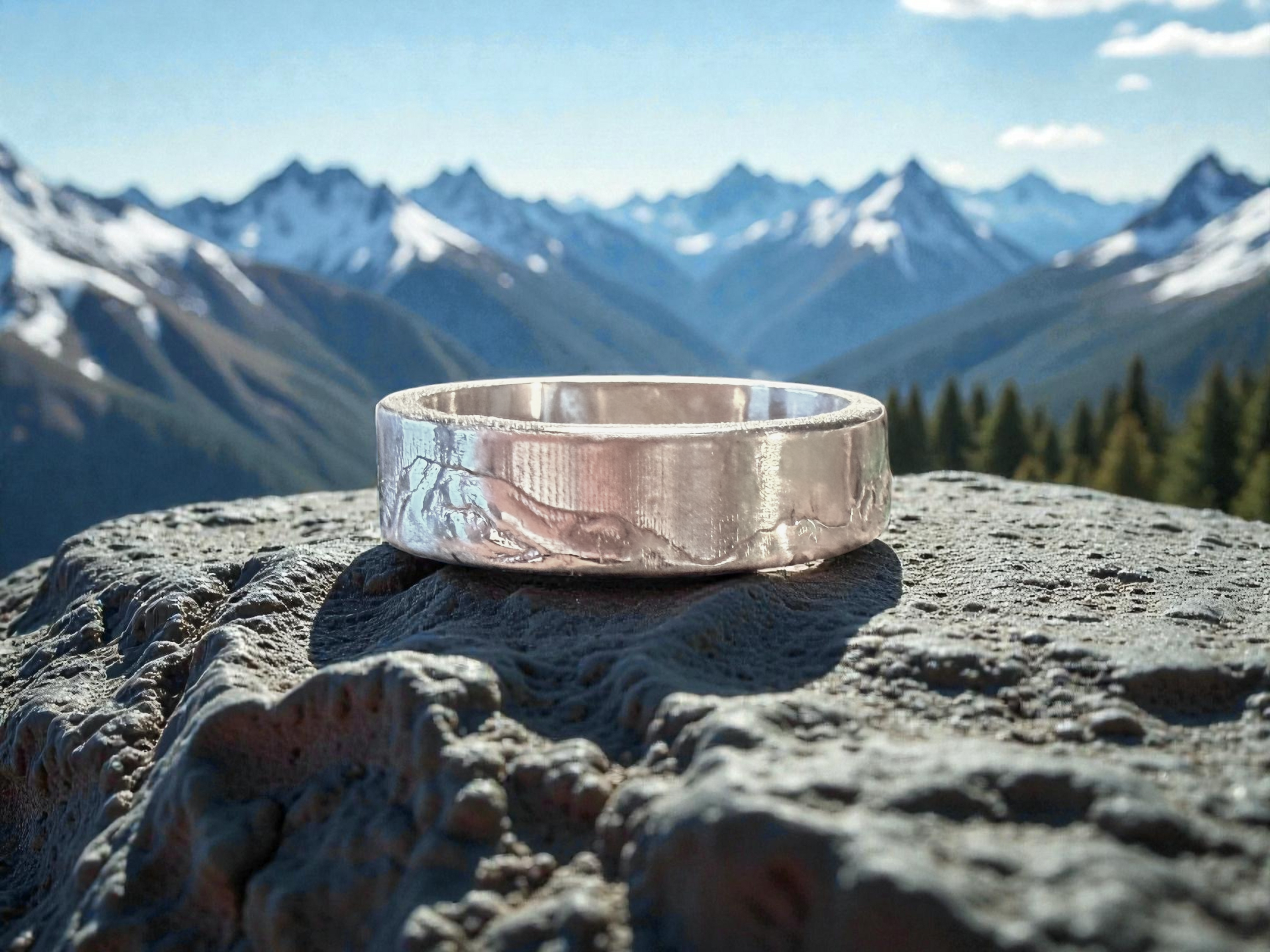 National Three Peaks Sterling Silver Ring