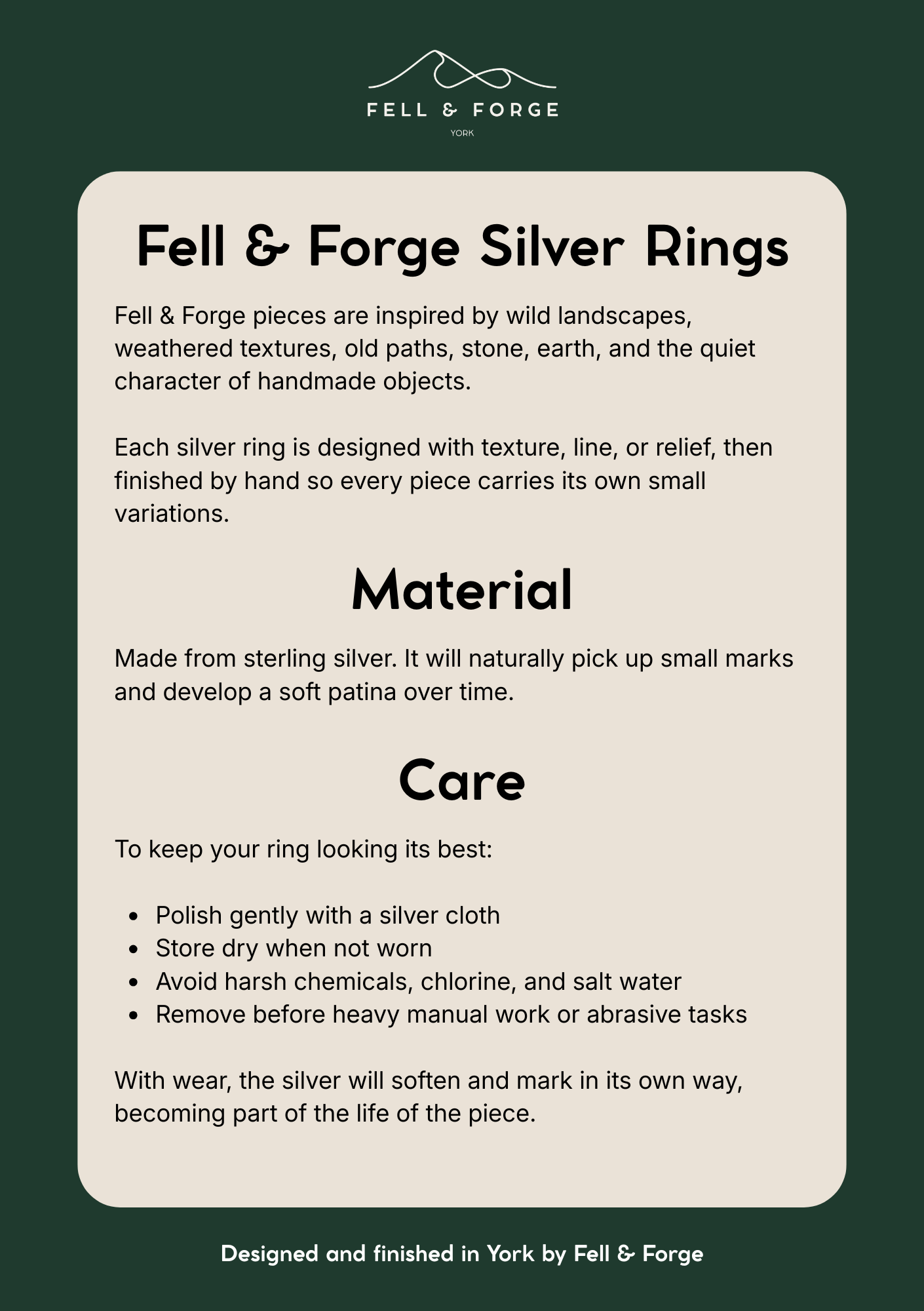 Yorkshire Three Peaks Sterling Silver Ring