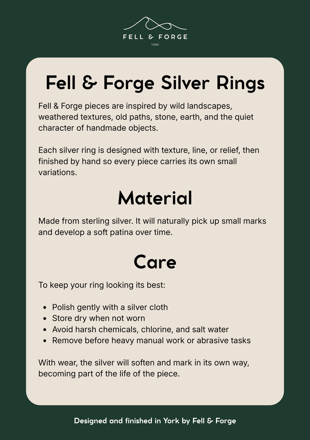 Welsh Three Peaks Sterling Silver Ring